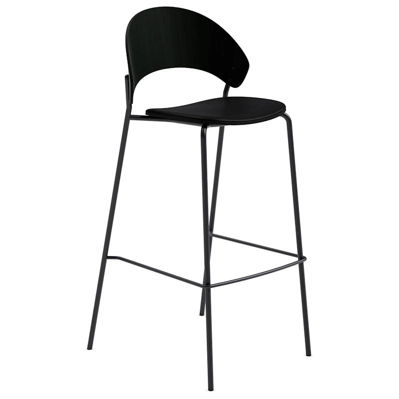 Dosina Barstol 75 cm, Sort Eg / Black Leather