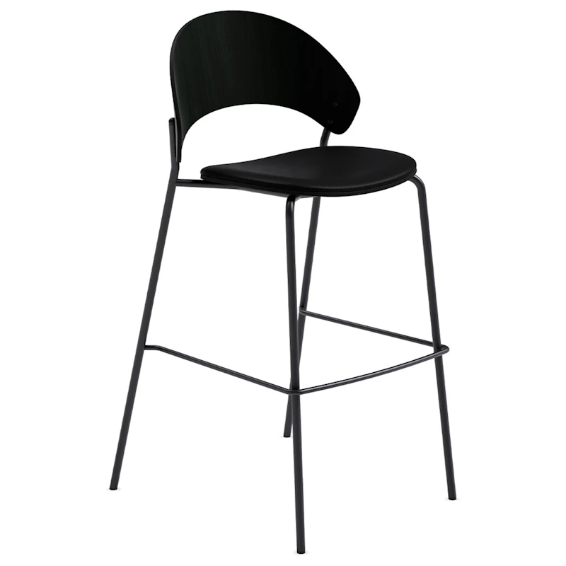 Dosina Barstol 65 cm, Sort Eg / Black Leather
