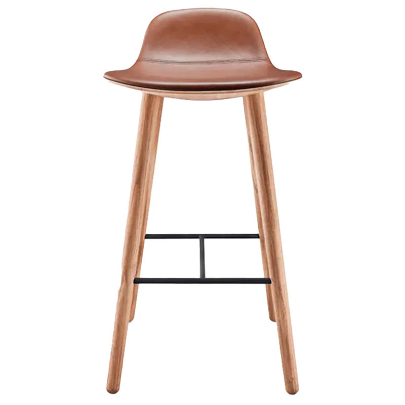 Yuuga Barstol H75 cm, Eg/Cognacfarvet