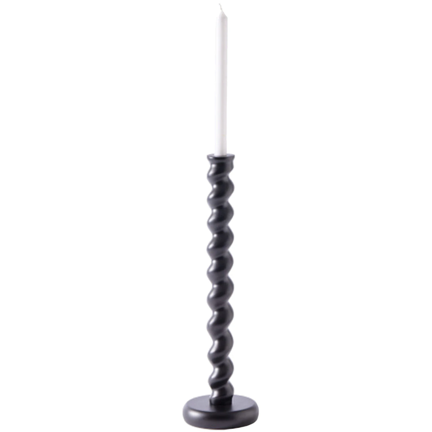 Polspotten Candle Holder Twister Black M Lysestage - Fyrfadsstager Pulverlakeret Aluminium Sort - 390-225-167