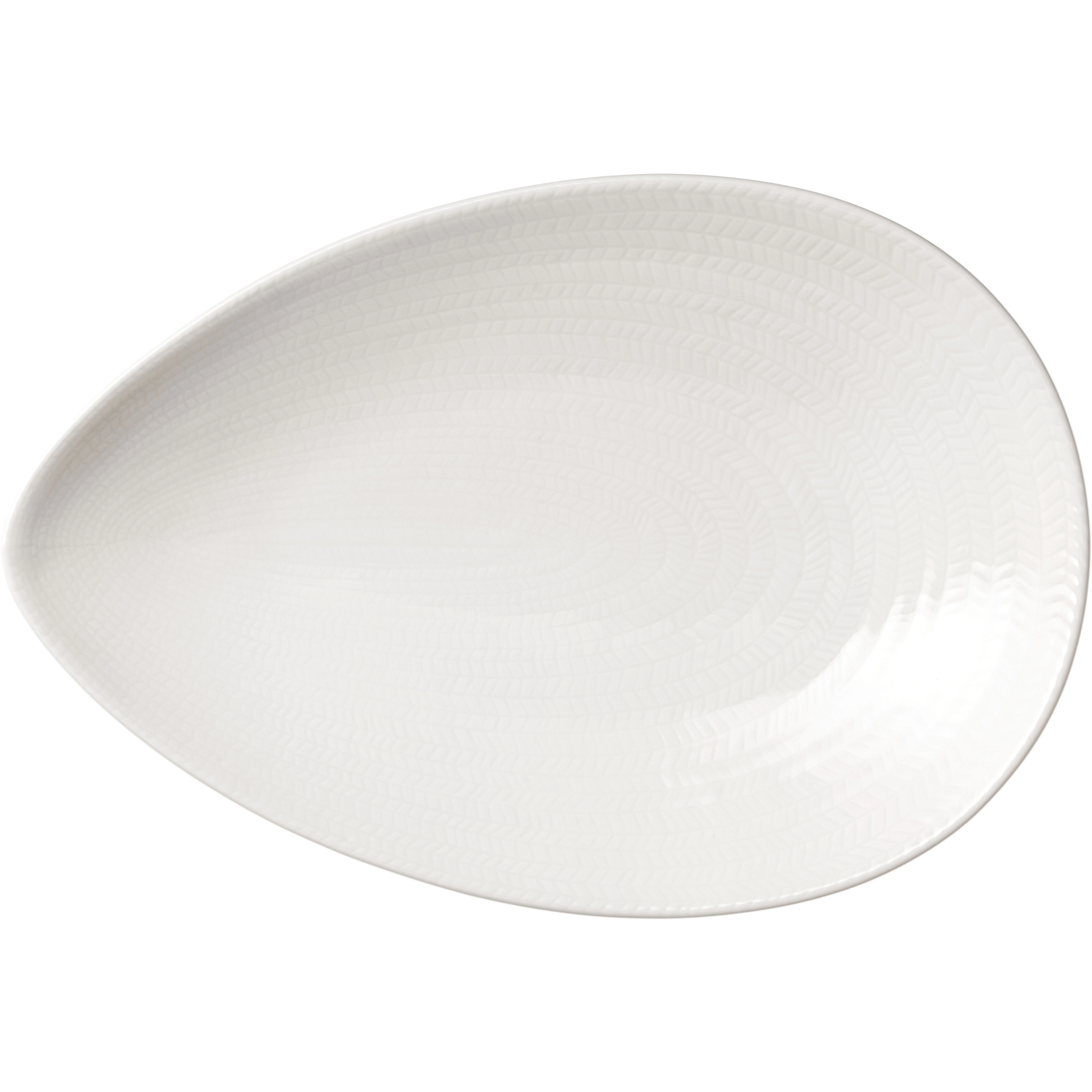 R&ouml;rstrand Bl&aring; Eld Tallerken 20x29 Cm - Serveringsfad Feldspar Porcelain Hvid - 1083993