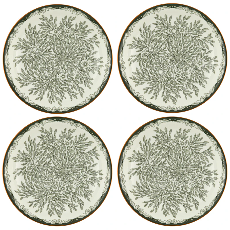 Ostindia Floris Dyb Tallerken 22 cm 4-pak, Grøn