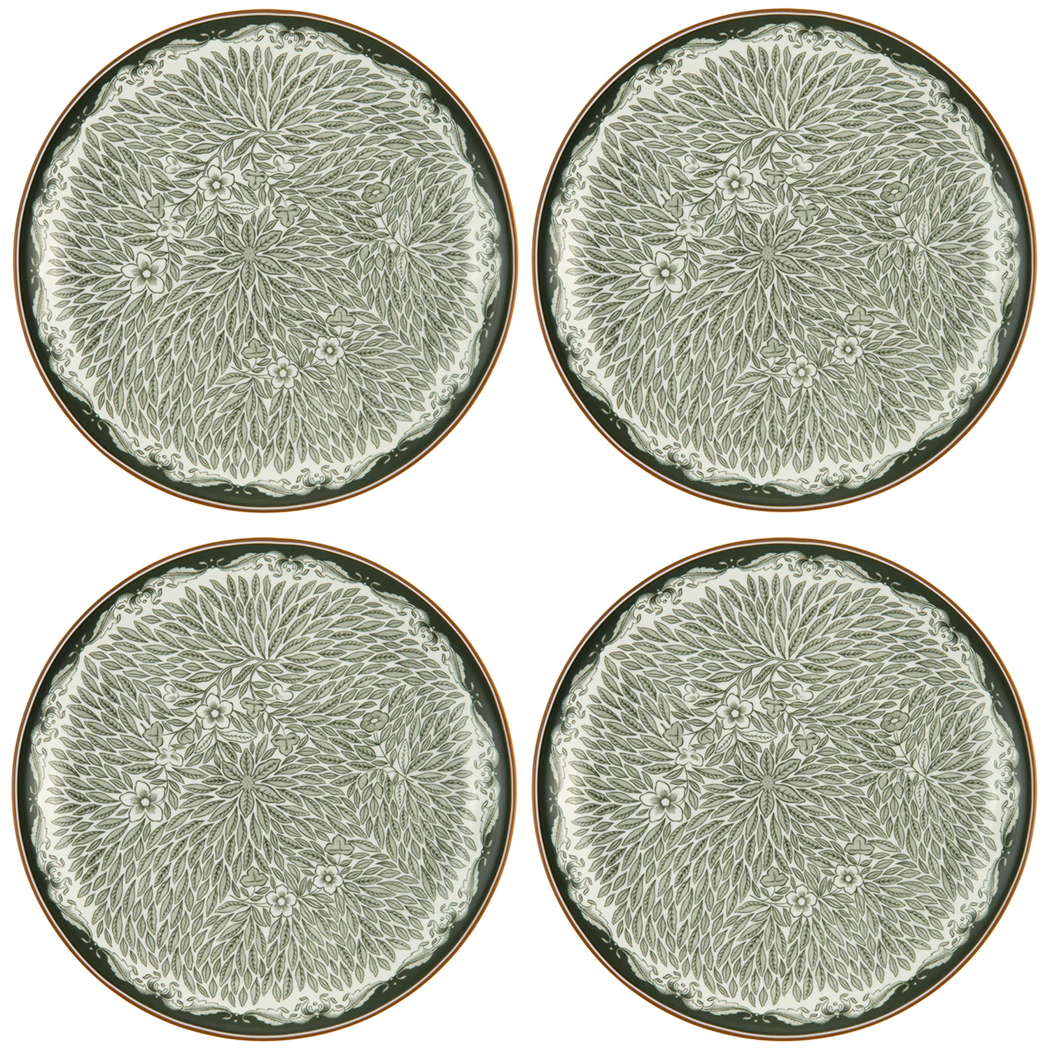 R&ouml;rstrand Ostindia Floris Tallerken 20 Cm 4-pak - Asietter Porcel&aelig;n Gr&oslash;n - 1074223-4PACK