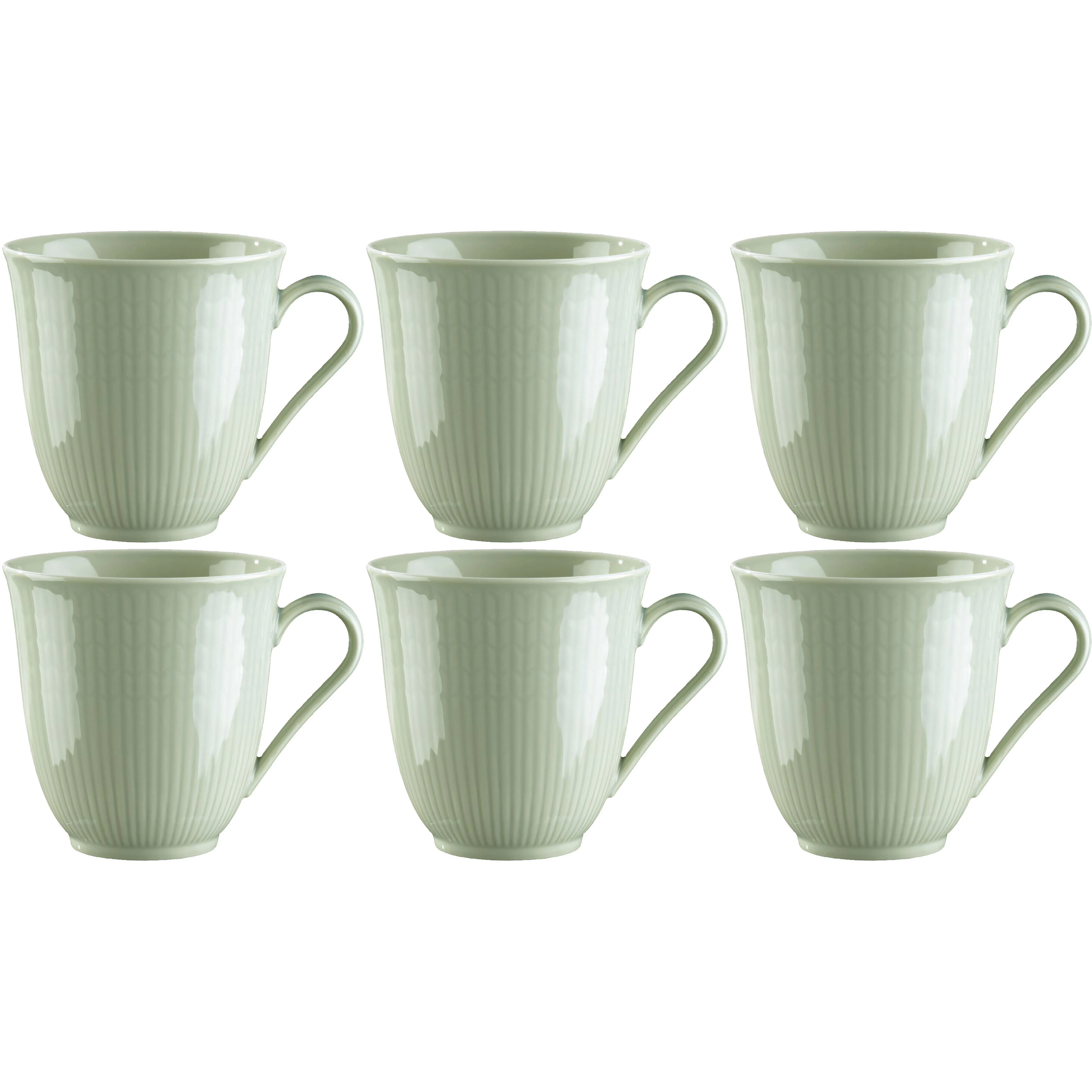 R&ouml;rstrand Swedish Grace Krus 30 Cl 6-pak Meadow (Light Green) - Kaffekopper Porcel&aelig;n Eng - 1011912, 6-PACK