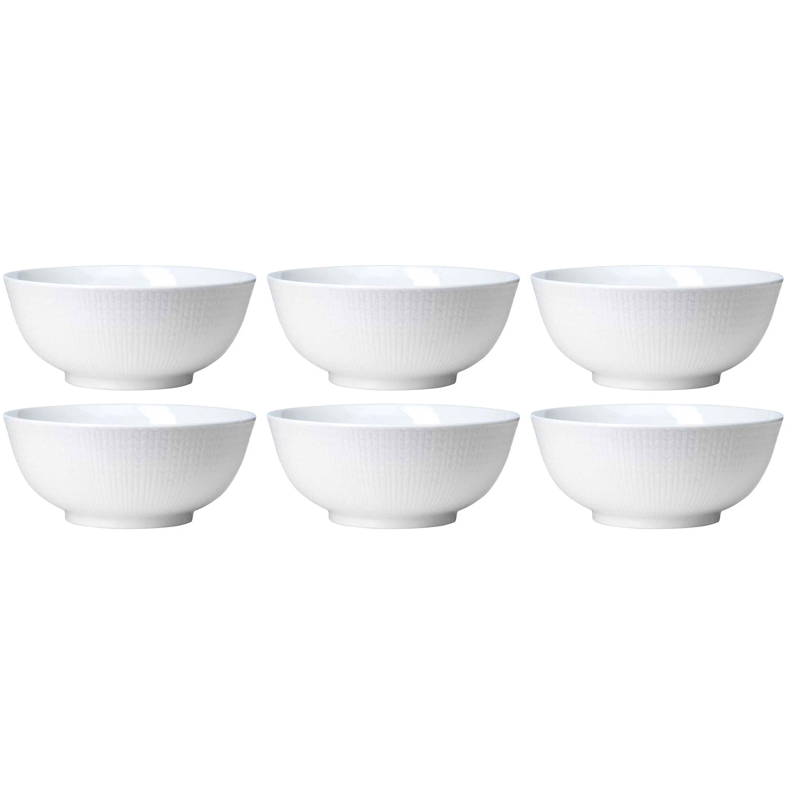 R&ouml;rstrand Swedish Grace Sk&aring;l 60 Cl 6-pak Snow (White) - Serveringssk&aring;le Porcel&aelig;n Snow (White) - 1012396, 6-PACK
