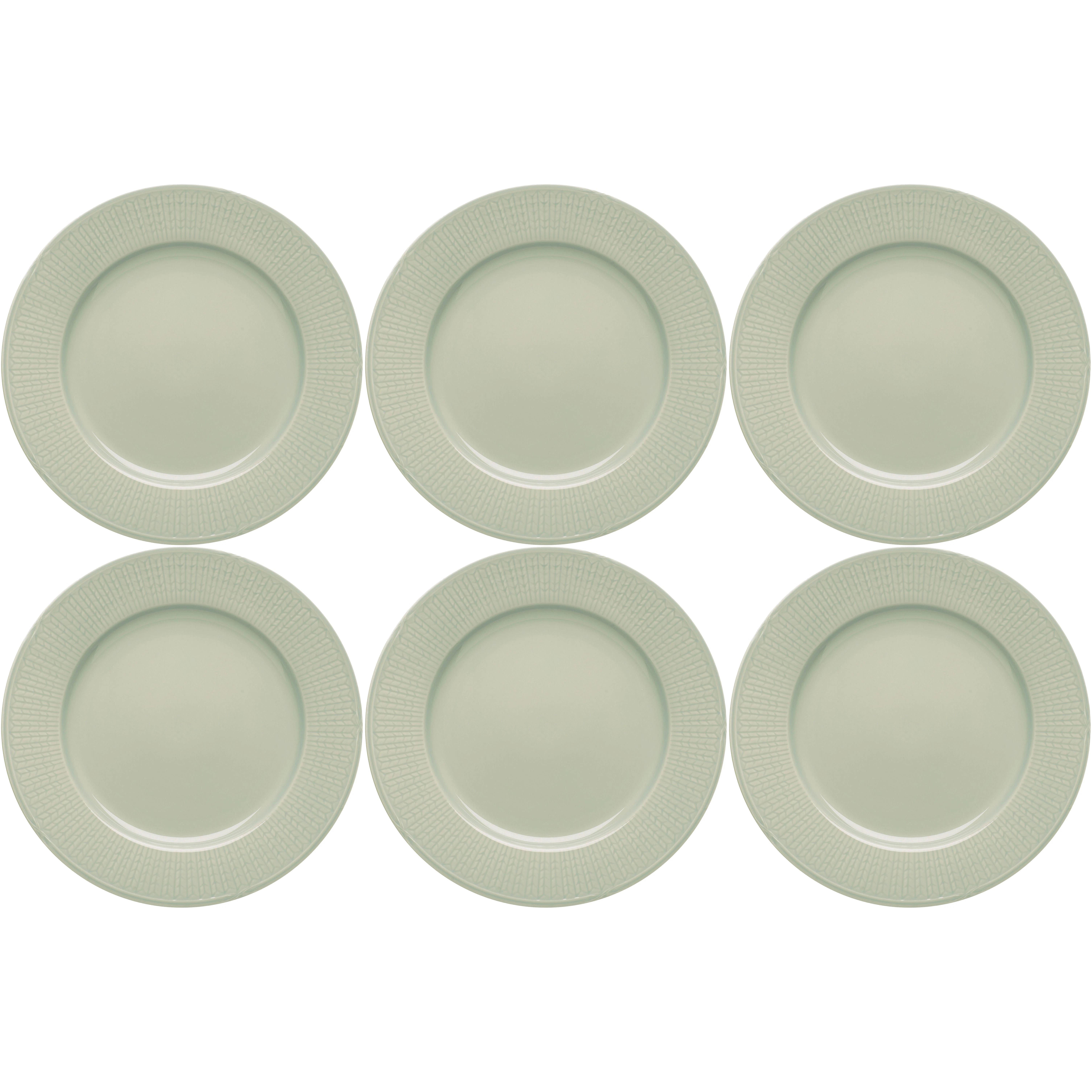 R&ouml;rstrand Swedish Grace Tallerken 21 Cm 6-pak Meadow (Light Green) - Middagstallerkner Porcel&aelig;n Eng - 1011899, 6-PACK