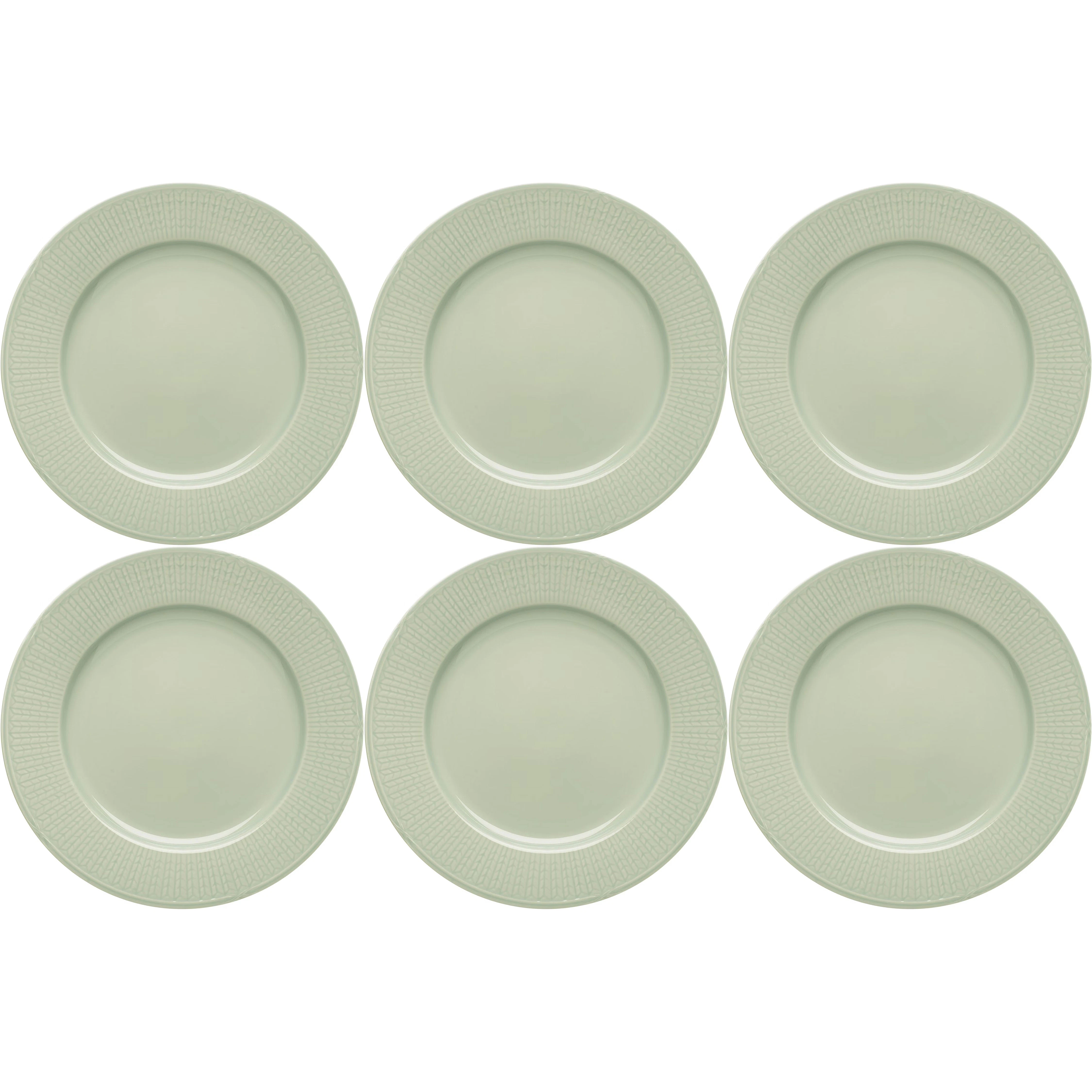 R&ouml;rstrand Swedish Grace Tallerken 27 Cm 6-pak Meadow (Light Green) - Middagstallerkner Porcel&aelig;n Eng - 1011897, 6-PACK