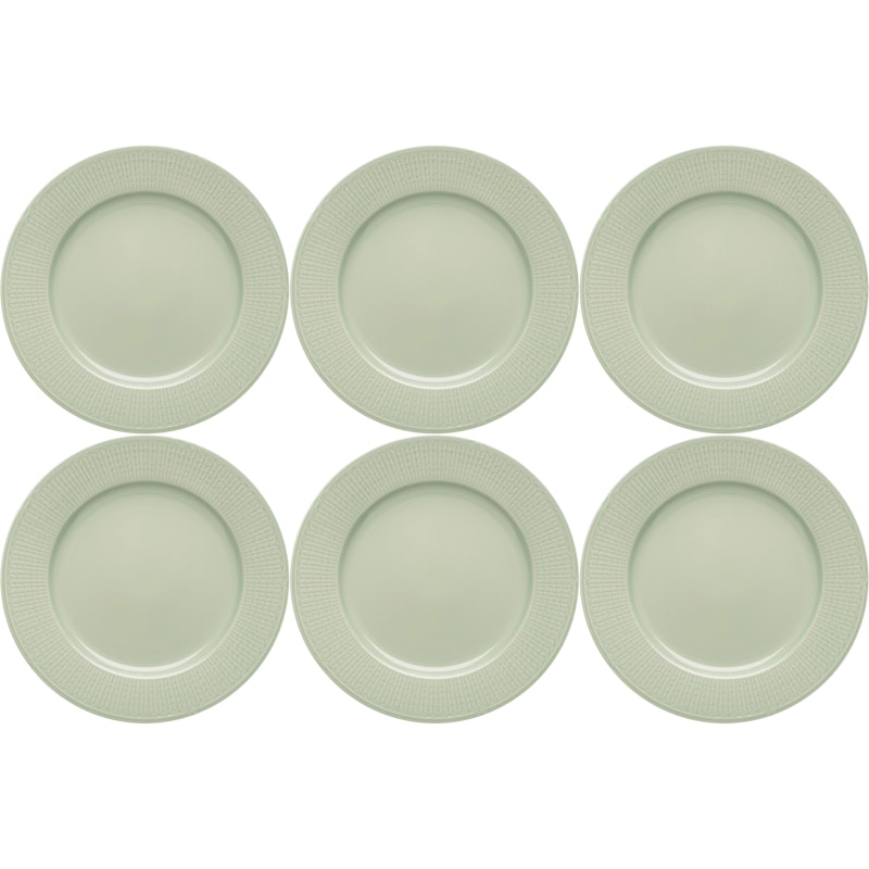 Swedish Grace Tallerken 27 cm 6-pak, Meadow (Light Green)