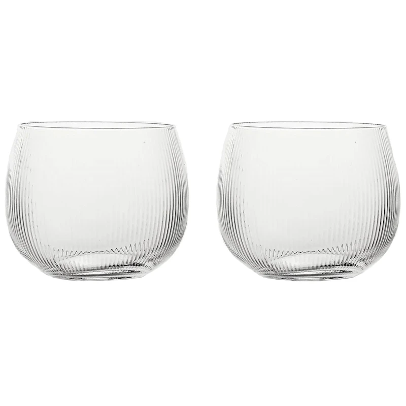 Blanka Drikkeglas Riflet 50 cl 2-pak, Klart