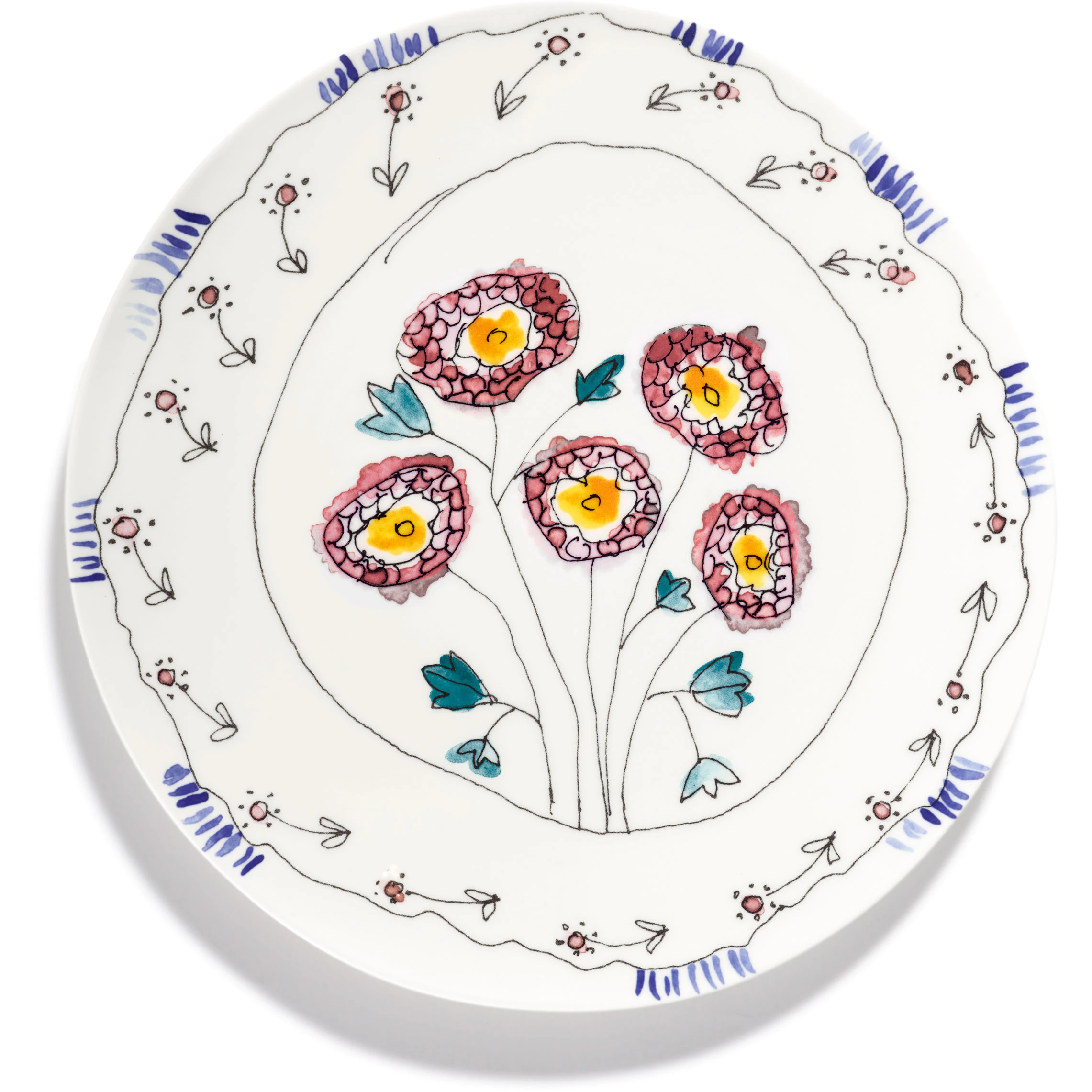Serax Anemone Milk Serveringsfad S - Serveringsfad Benporcel&aelig;n Bl&aring; - B9223105-307