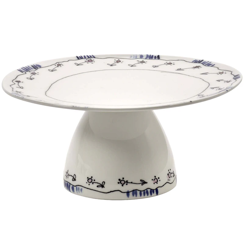Midnight Flowers Cake Stand Small 20 cm, Milk