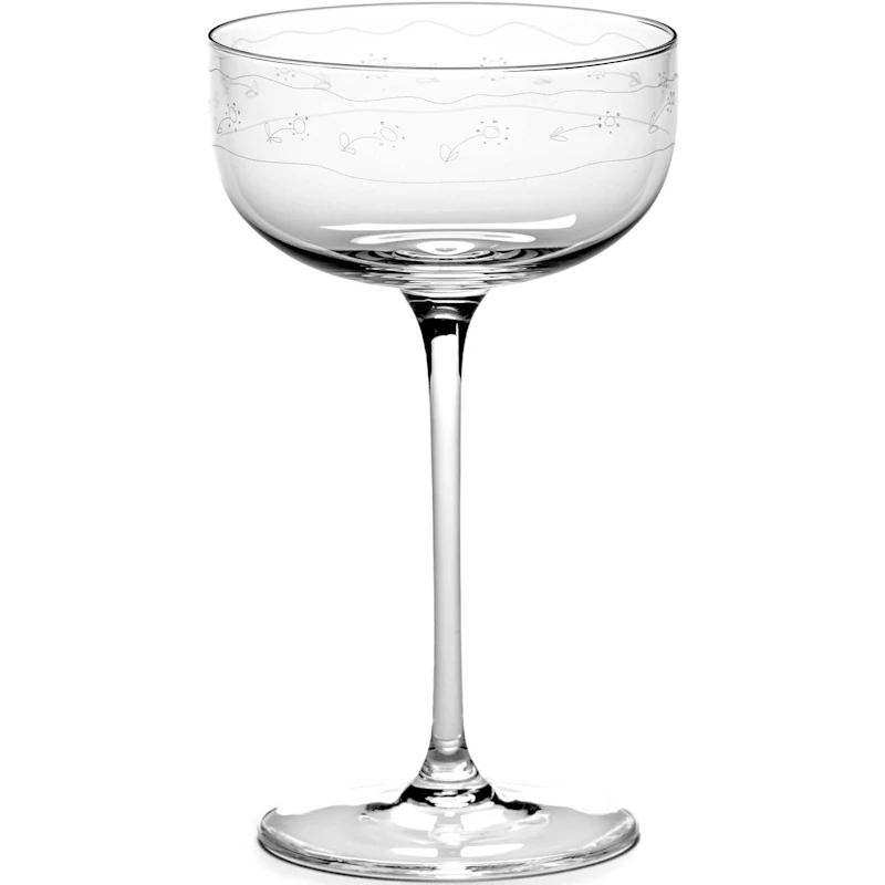 Midnight Flowers Champagneskål 24 cl, Transparent