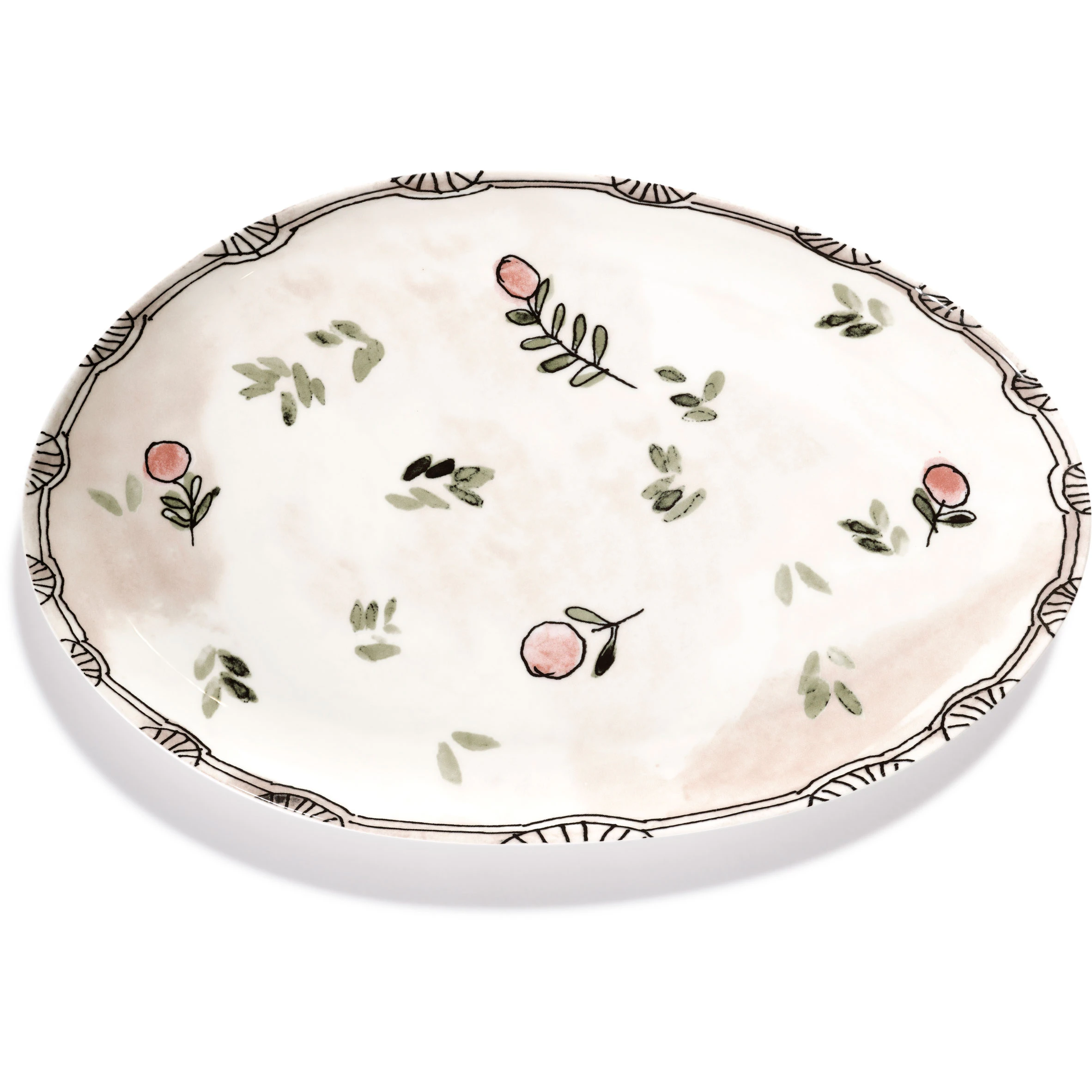Serax Mirtillo Nude Tallerken Oval &deg;2 S - Serveringsfad Benporcel&aelig;n Rosa - B9223109-414