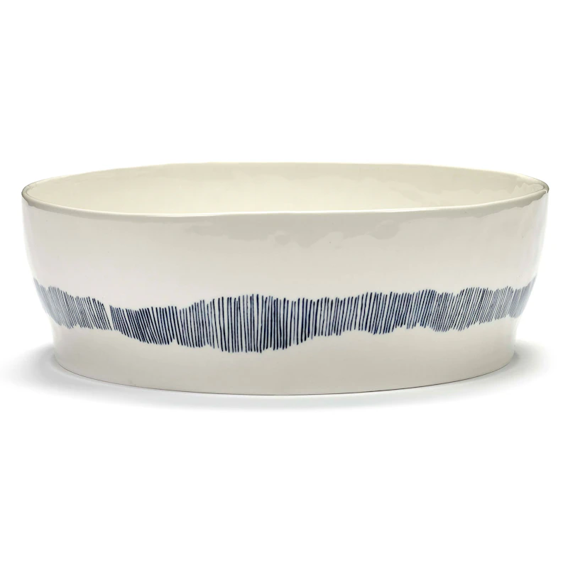 Feast Salad Bowl 28,5 cm, White / Blue