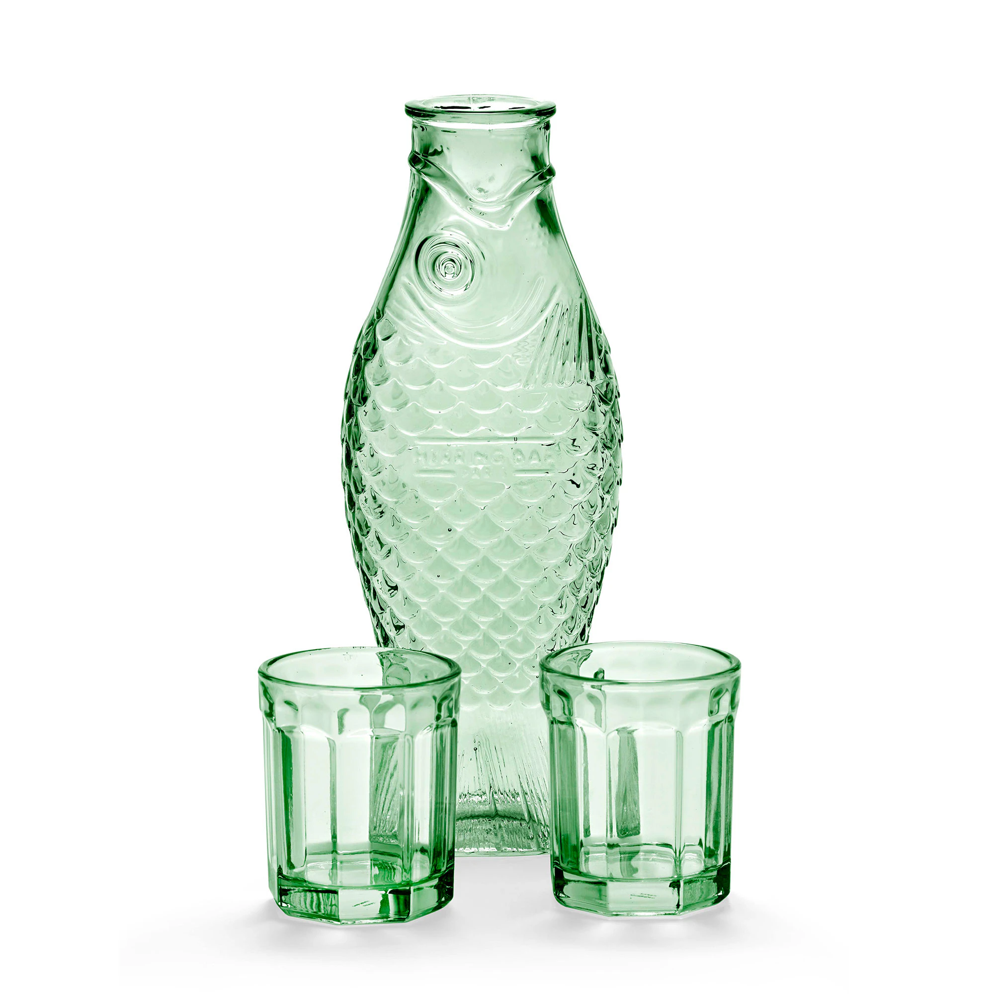 Serax Fish & Fish Carafe With Tumbler Green - Vandkarafler & Vandkander Glas Gr&oslash;n - B0825402-500