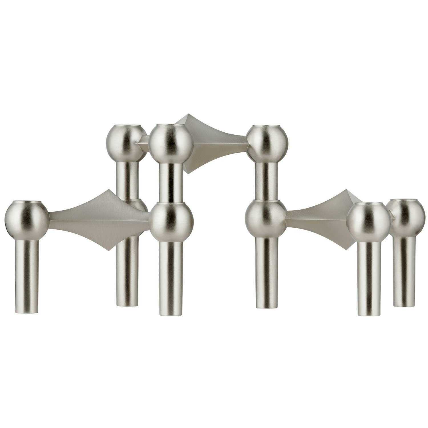 Stoff Nagel Nagel Lysestage 3 Dele Brushed Chrome - Lysestager B&oslash;rstet Krom - 9134