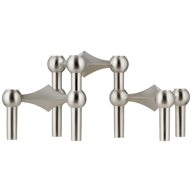 Nagel Lysestage 3 dele, Brushed Chrome