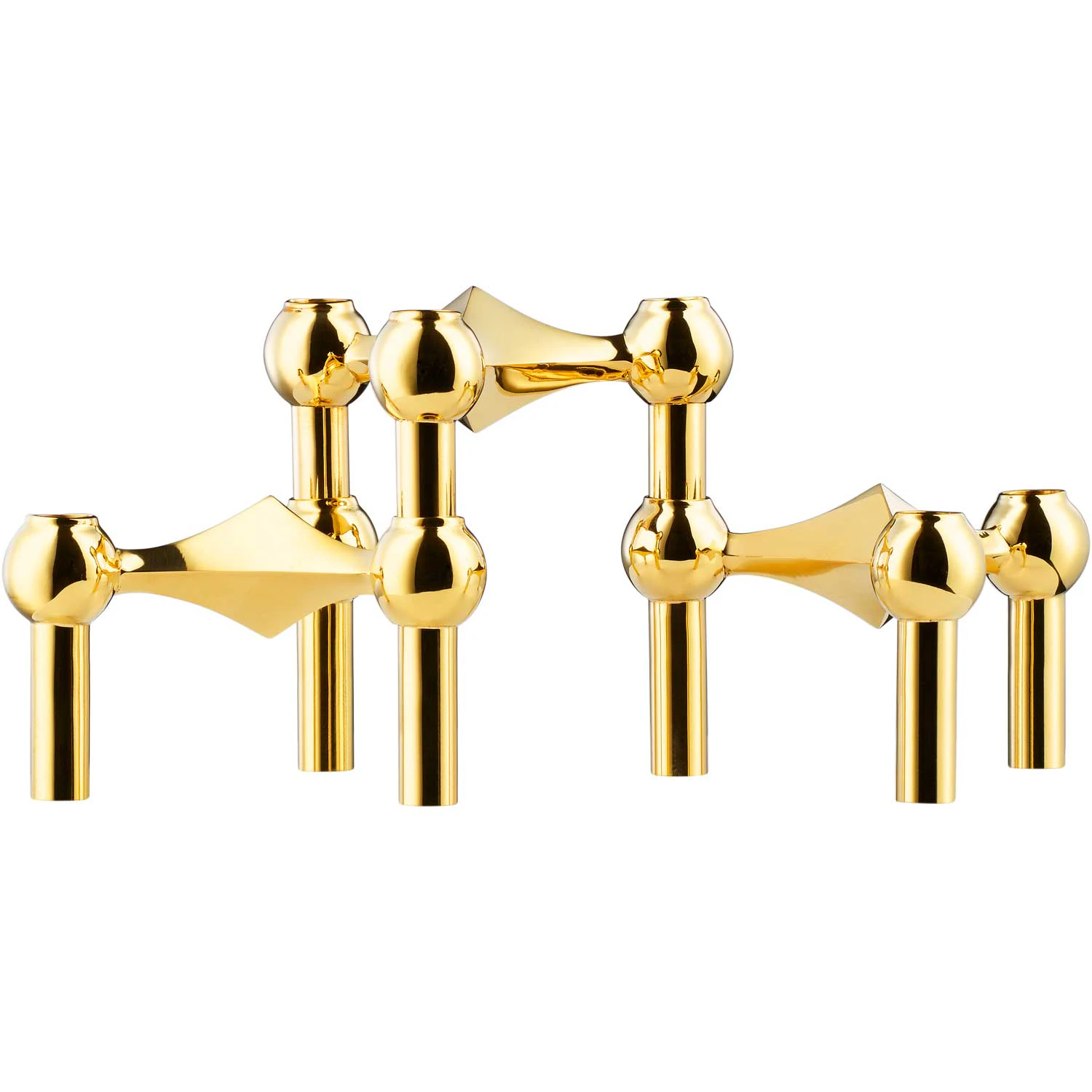 Stoff Nagel Nagel Lysestage 3-pak - Lysestager Messing - 9035