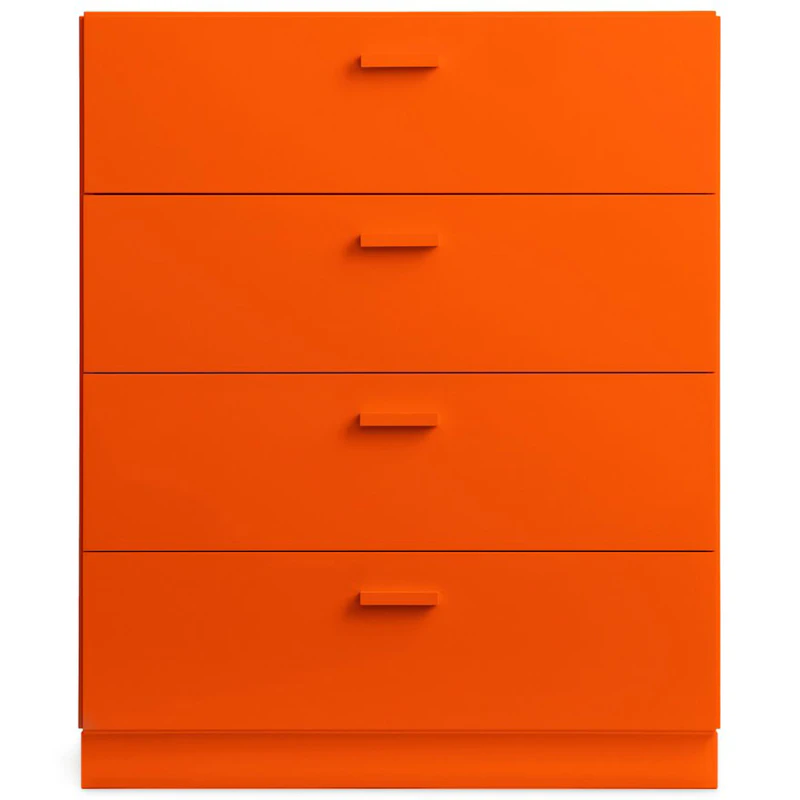 Relief Kommode Bred med Fodstykke, Orange