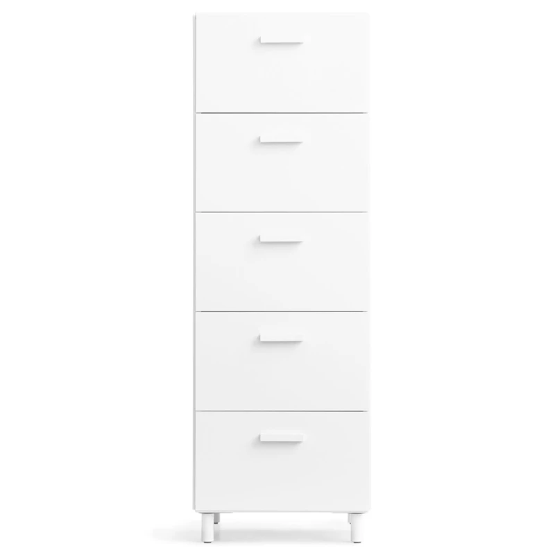 Relief Kommode Høj med Ben, Hvid