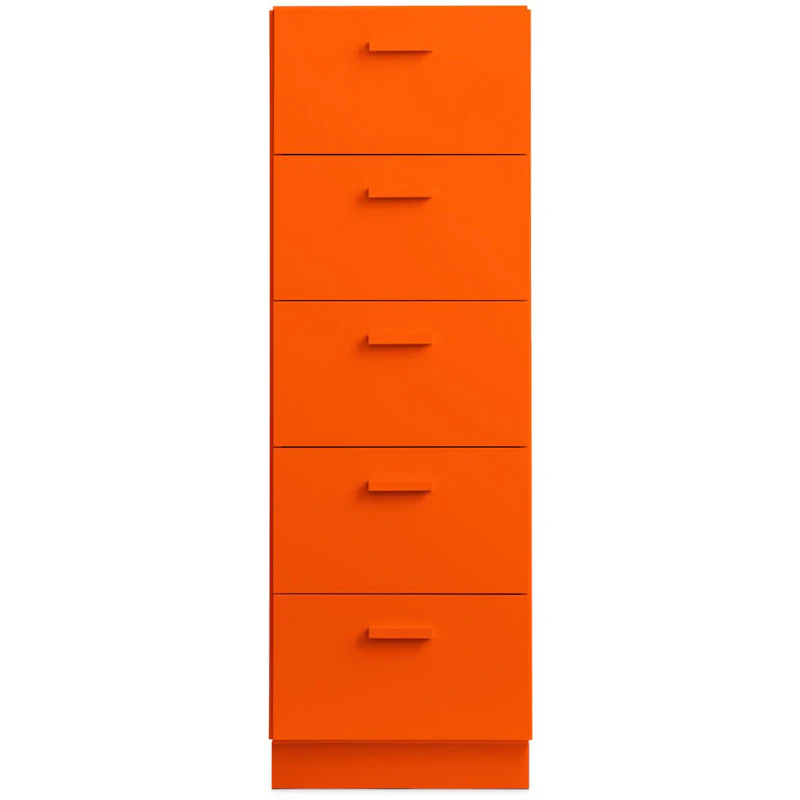 Relief Kommode Høj med Fodstykke, Orange