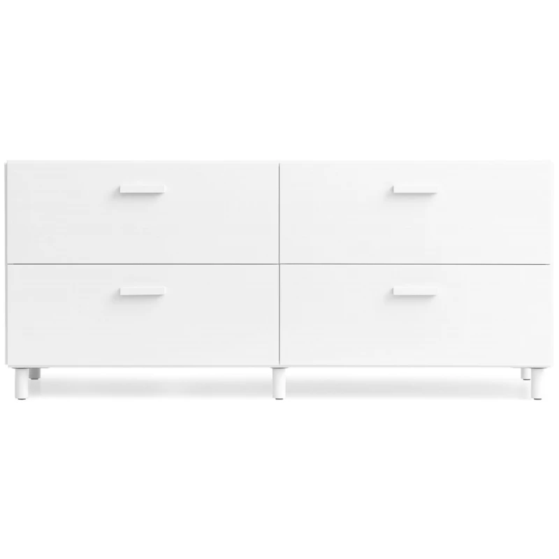 Relief Kommode Lav med Ben, Hvid