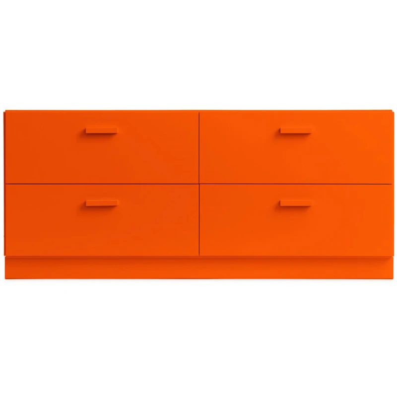 Relief Kommode Lav med Fodstykke, Orange