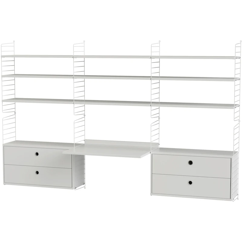 String Hylde Kombination F Arbejdsplads, Hvid