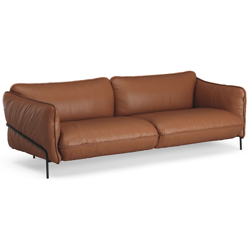 Continental 3-Personers Sofa, Elmo Leather Nordic Cognacfarvet