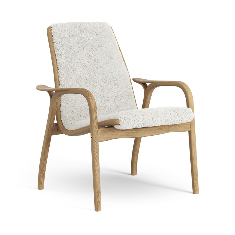 Laminett Lænestol Fåreskind, Olieret Egetræ / Offwhite