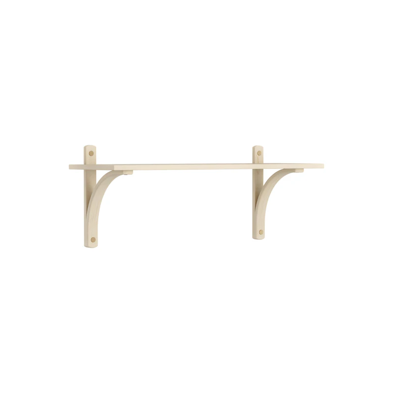 Levi Wall Shelf 90 cm Small, Brass / Naturlack Ash