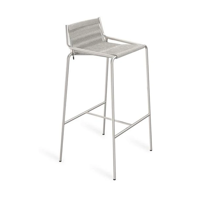 Noel Barstol Rustfrit Stål/Grå Uld H77 cm