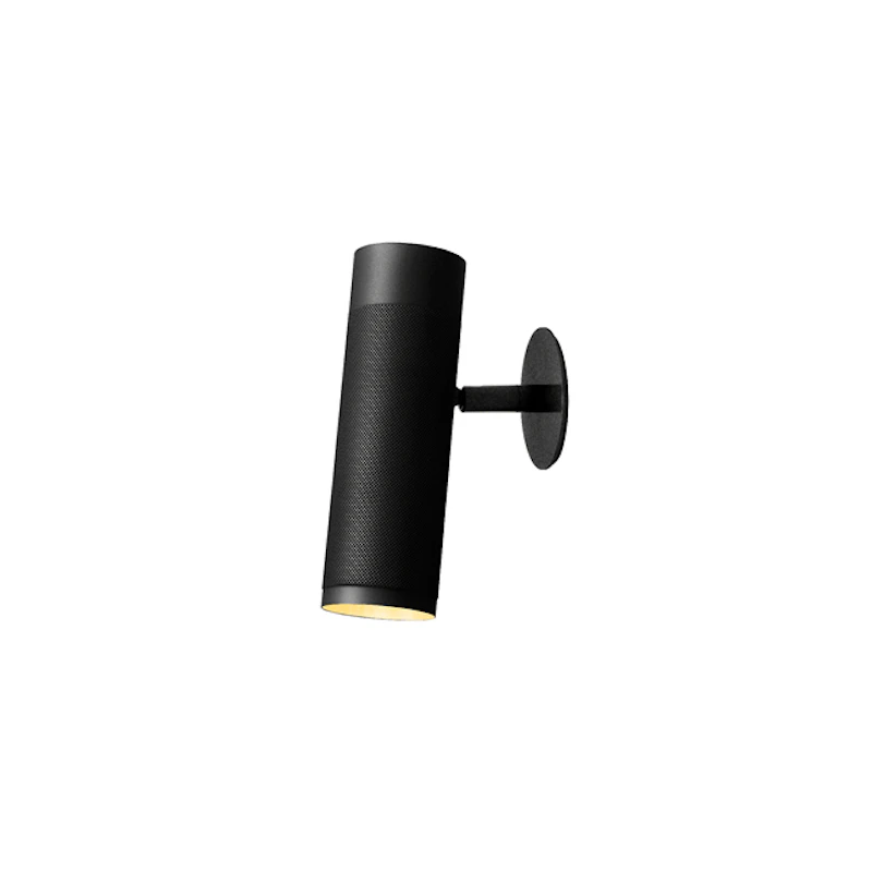 Patrone Recessed Væglampe Stor Sortbruneret Messing