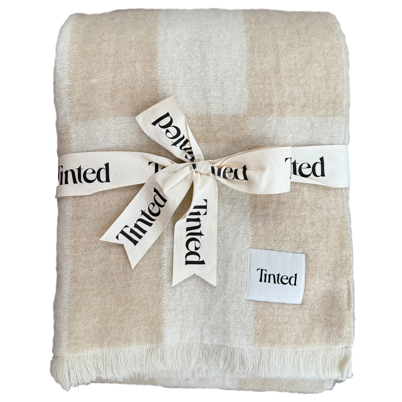 Hallin Plaid Mohair 130x170 cm, Beige / Offwhite