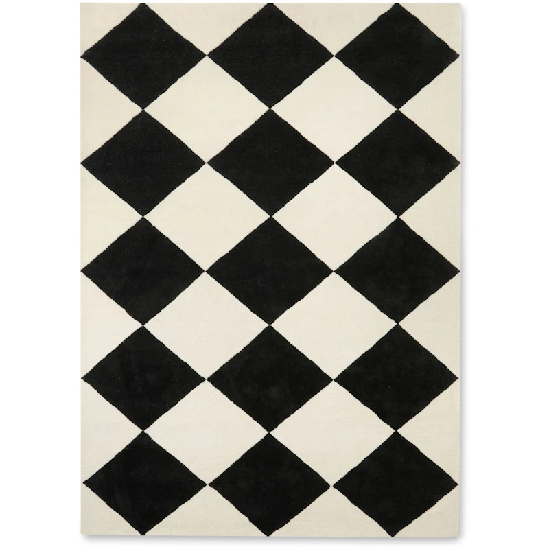 Tenman Uldgulvtæppe Sort/Hvidt, 170x240 cm
