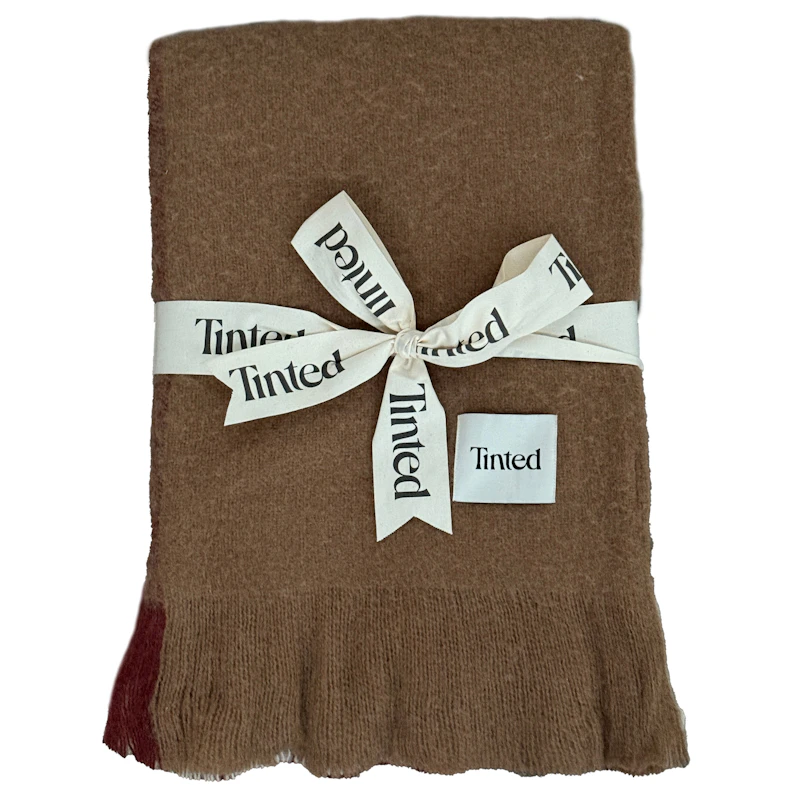 Tunell Uldtæppe 130x170 cm, Brunt / Vinrødt