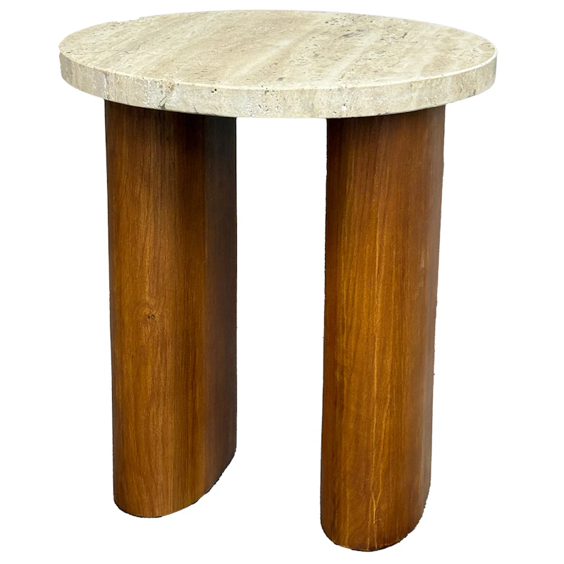 Vikman Sidebord, Eg / Travertin