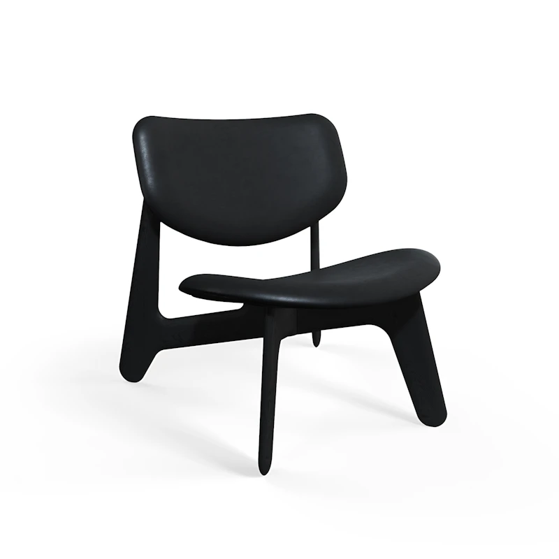 Slab Loungestol, Sort / Sort Læder