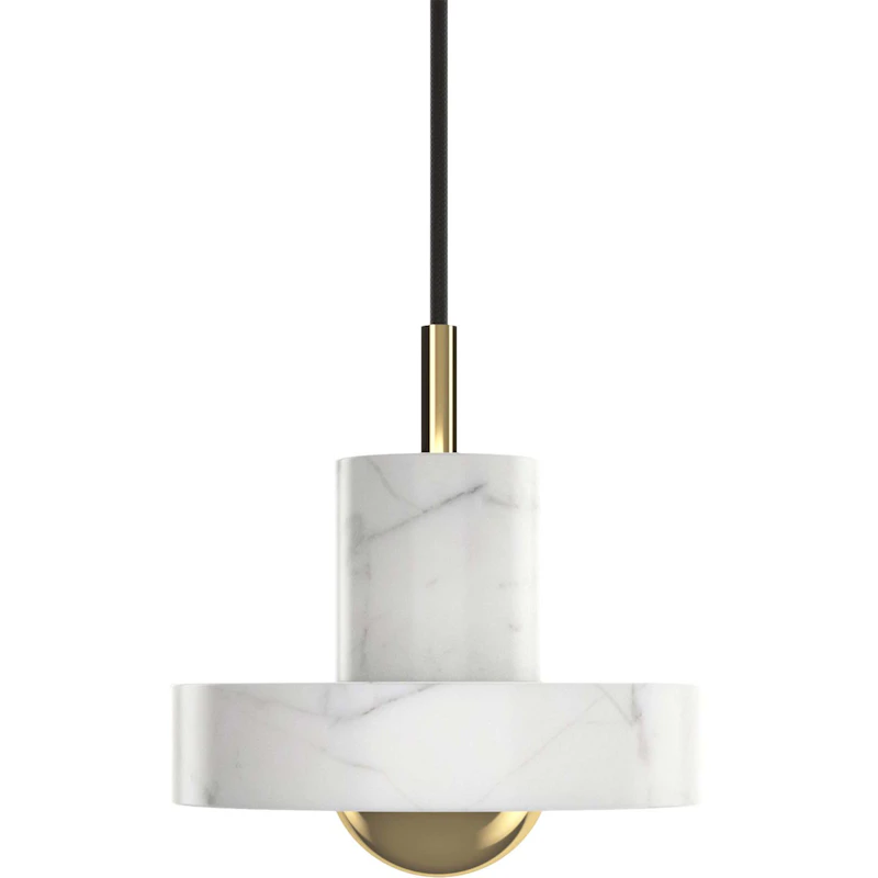 Stone Pendel, Hvid Marmor / Guld