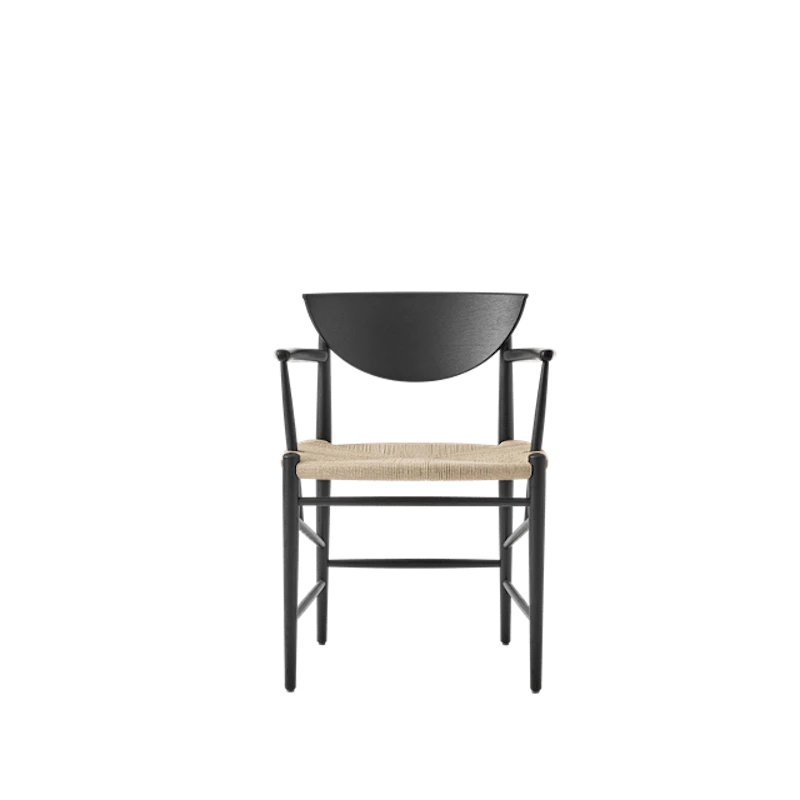 Drawn HM4 Spisebordsstol med Armlæn Sort Eg
