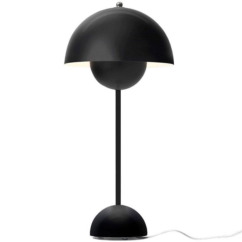 Flowerpot VP3 Bordlampe Fremstillet af PVC, Fremstillet af lakeret metal, Matt Black