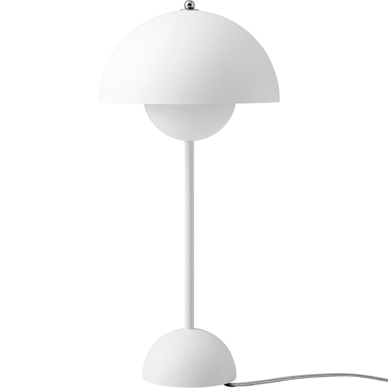 Flowerpot VP3 Bordlampe Fremstillet af PVC, Fremstillet af lakeret metal, Matt White