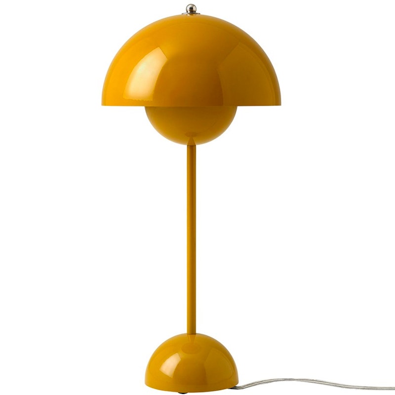 Flowerpot VP3 Bordlampe Fremstillet af PVC, Fremstillet af lakeret metal, Mustard