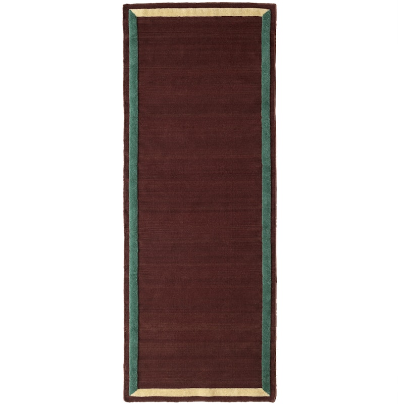 Framed Rug AP14, Sisal, 90x240 cm Uldgulvtæppe 90x240 cm Blomme