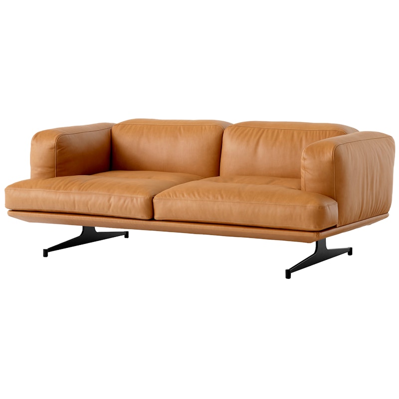 Inland AV22 2-personers Sofa, Læder Noble Cognac / Warm Black