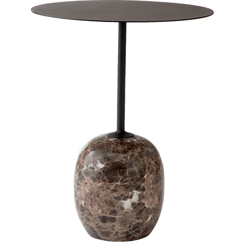 Lato LN8 Bord 40 cm, Warm Black / Emparador Marble