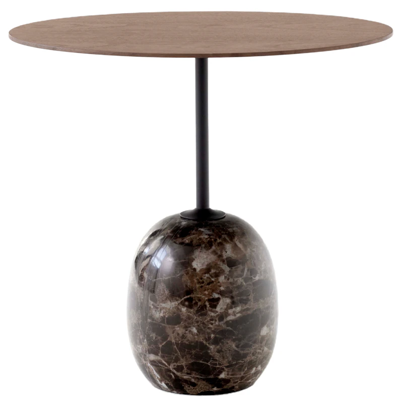 Lato LN9 Bord Oval, Lakeret Valnød / Emparador Marble