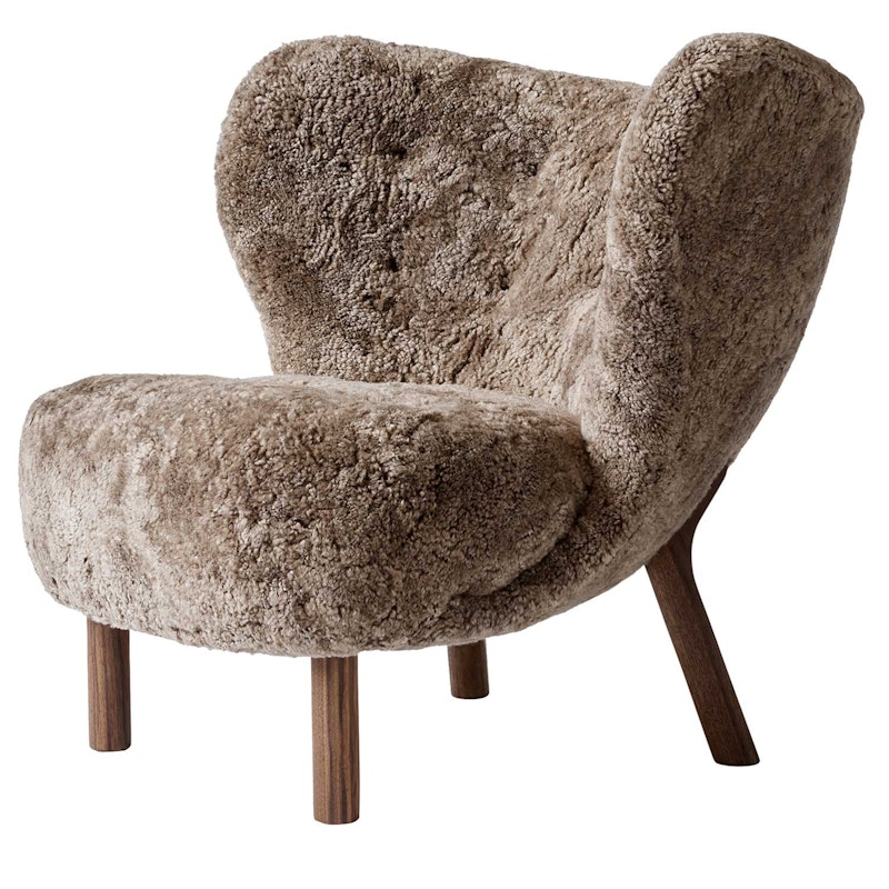 Little Petra VB1 Loungestol, Fåreskind Sahara / Valnød