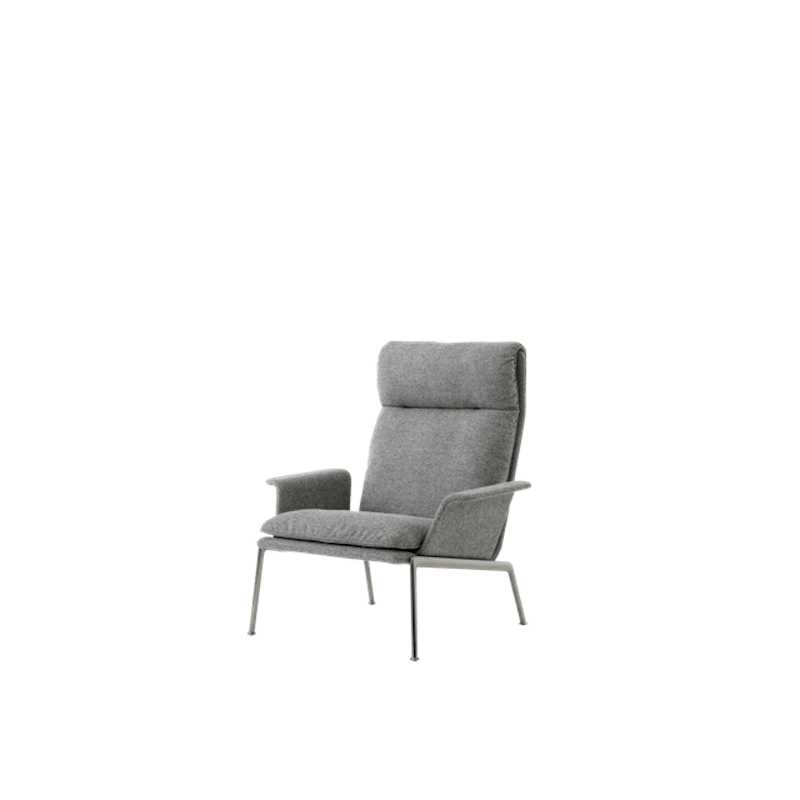 Muno LN17 Lænestol Med Armlæn & Høj Ryg Mørk Krom/Hallingdal 0126