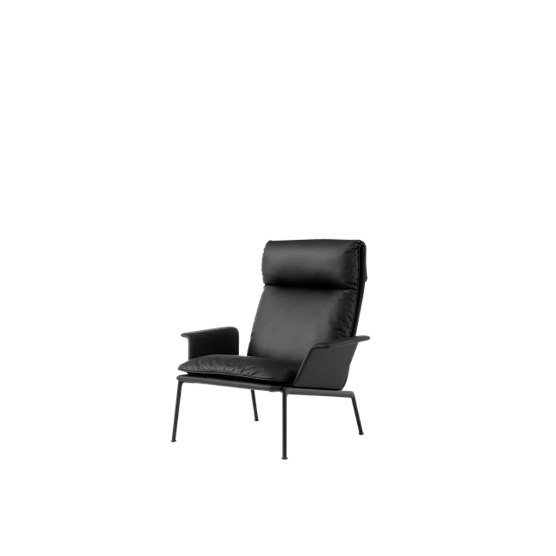 Muno LN17 Lænestol Med Armlæn & Høj Ryg Varm Sort/Noble Leather Black